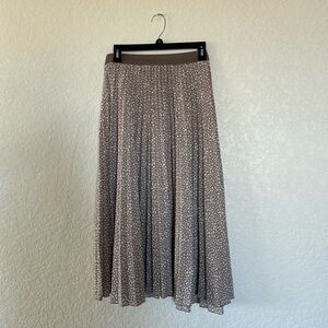 Vince Camuto Elegant Brown Modern Polka Dot Midi Skirt Size Medium